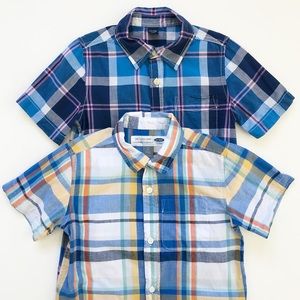 Boys Plaid Button Down Shirt Bundle Size 4/5